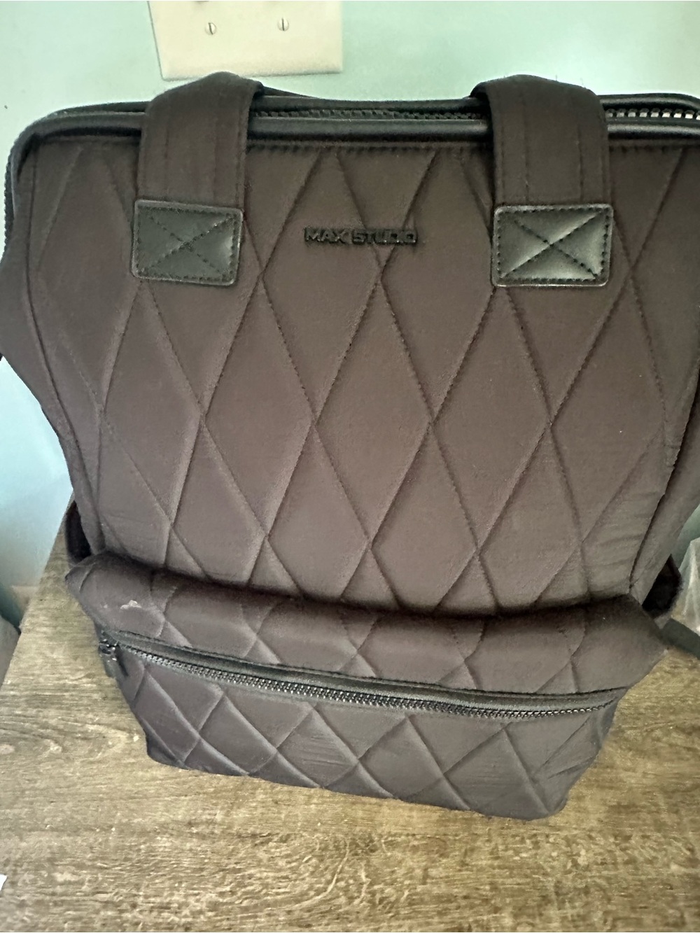 Max Studio Quilted Black Bookbag